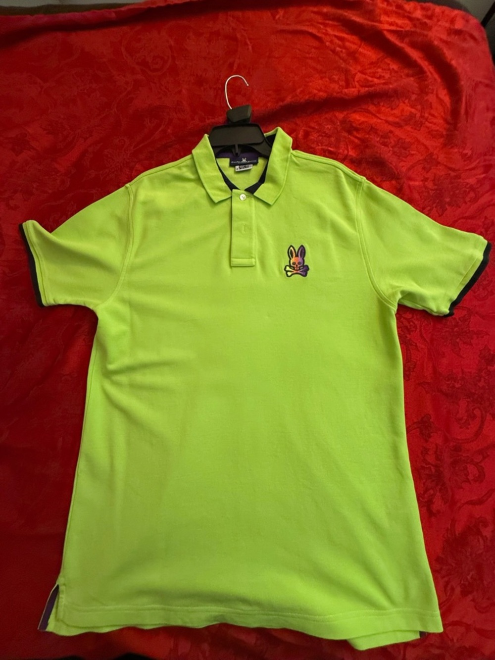 Psycho Bunny Neon Lime Polo with Contrast Trim
